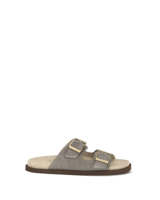 Men's White Suede Sandals