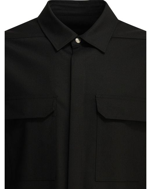 Rick Owens Black "Outershirt" Casual Shirt for men