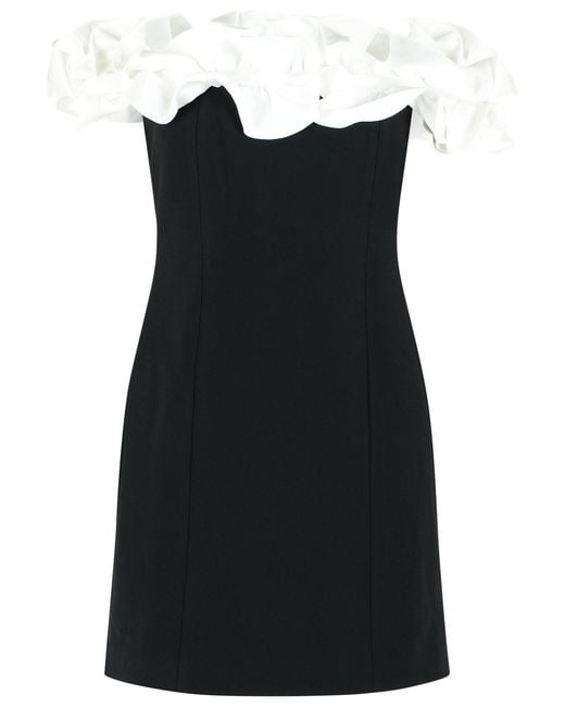 ROTATE BIRGER CHRISTENSEN Black Mini Dress With Ruffles