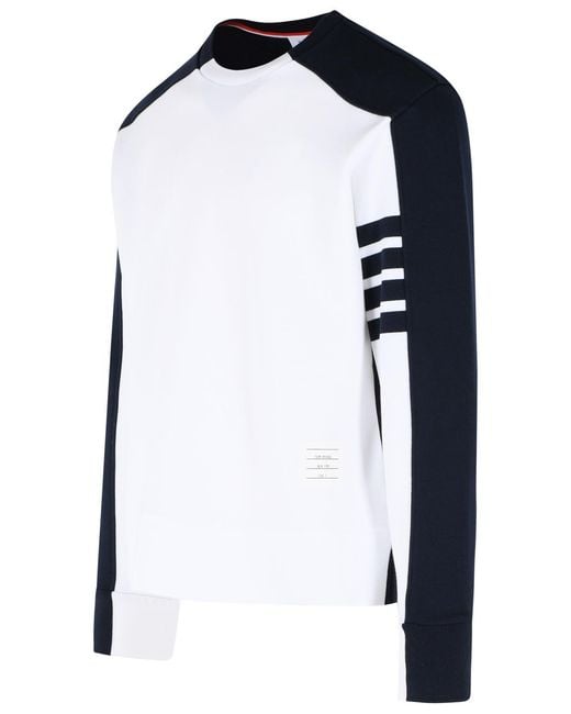 Thom Browne Black 'Colorblock 4 Bar' And Cotton Sweatshirt for men