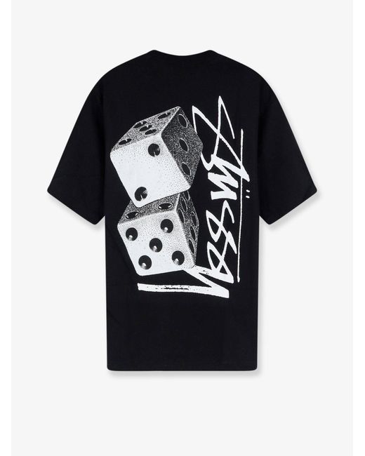 Stussy Black Cotton T-Shirt for men