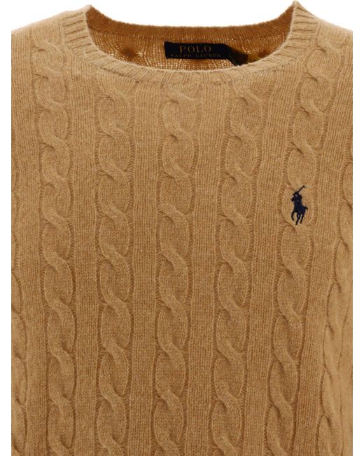 Polo Ralph Lauren Brown Cashmere Blend Cable Sweater for men