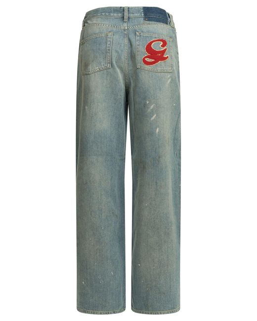 Golden Goose Deluxe Brand Green "Melody Boyfriend" Wide Leg Jeans