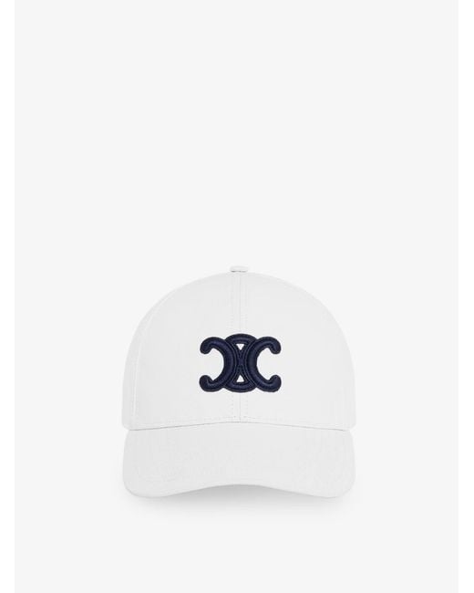 Céline White Triomphe Cotton Hat
