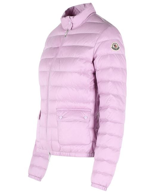 Moncler Pink 'Lans' Short Lilac Polyamide Down Jacket