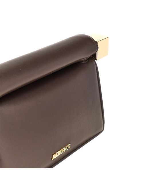 Jacquemus Brown Rond Carré Nappa Leather Clutch