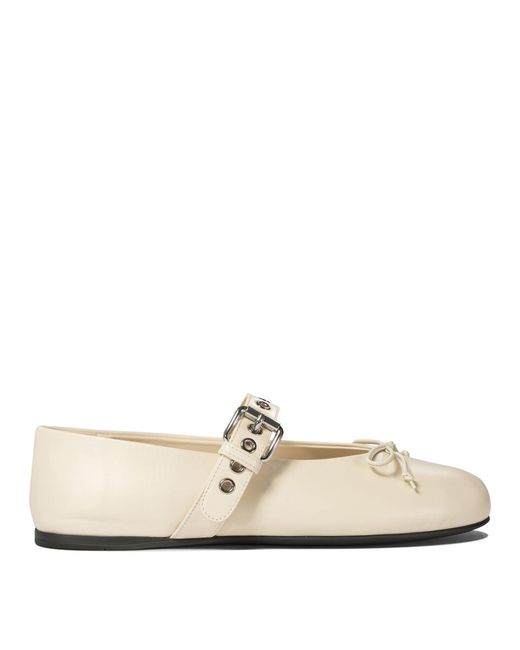 Miu Miu White Leather Ballet Flats