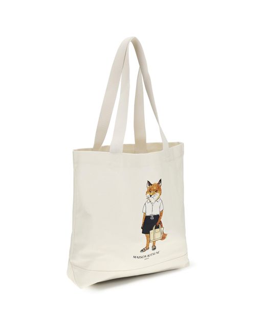 Maison Kitsuné White Tote Bag Dressed Fox for men