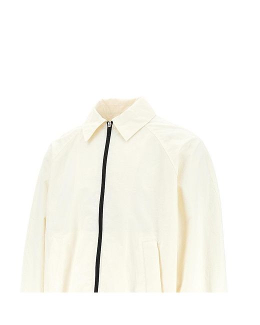 Jacquemus Natural Windbreaker Jacket With Logo Embroidery for men