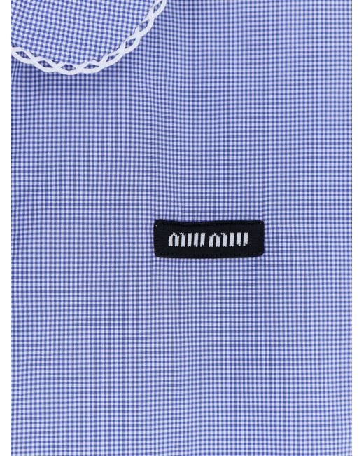 Miu Miu Blue Vichy Cotton Shirt