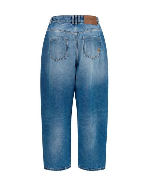 Balmain Blue Barrel Denim Jeans