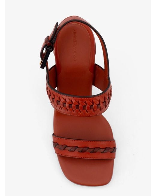 Zimmermann Red Leather Sandals Alchemy 85