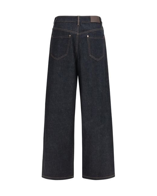 Brunello Cucinelli Blue Straight-Leg Denim Jeans
