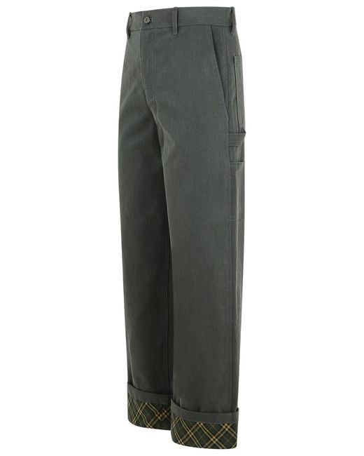 Burberry Gray Cotton Jeans for men