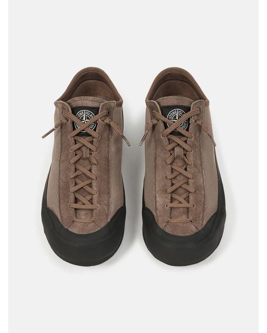 Stone Island Brown "Poly Mesh" Sneaker for men