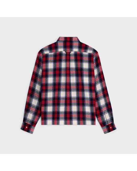Céline Blue Cashmere Overshirt Jacket for men