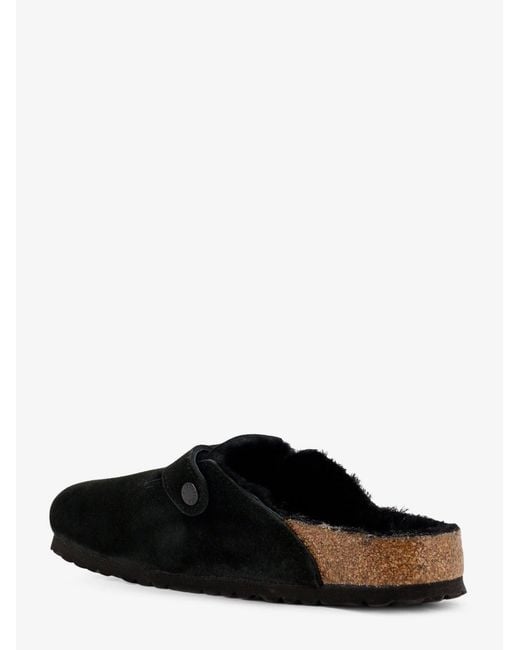 Birkenstock White Boston Shearling Suede Mule