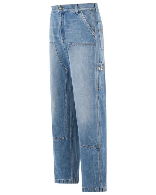 Versace Blue 'Carpenter' Light Denim Jeans for men