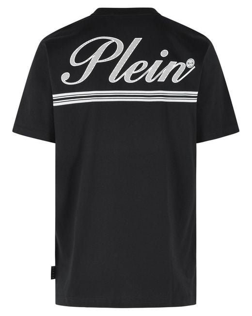 Philipp Plein Black 'Signature' Cotton T-Shirt for men