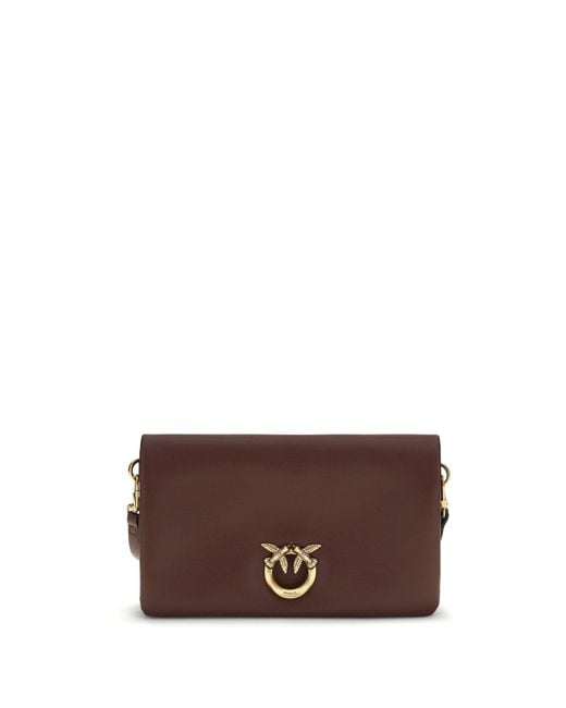 Pinko Brown Shoulder Bag Love Click Soft Horizontal Burgundy