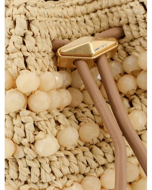 Jimmy Choo Natural Shoulder Bag Bon Bon Raffia
