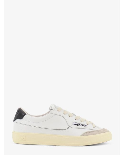 Autry White Windscape Leather Sneakers With Suede Insert