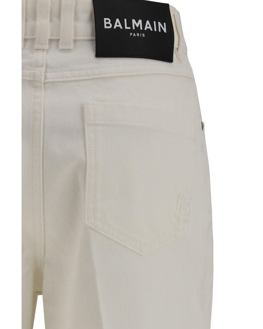 Balmain Gray Straight-Leg Denim Jeans
