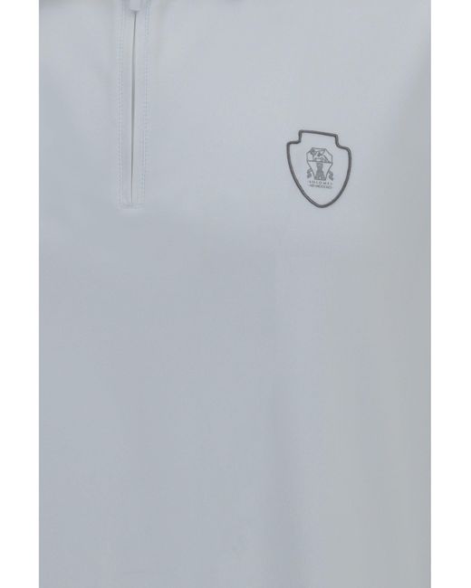 Brunello Cucinelli Gray Polo With Crest for men
