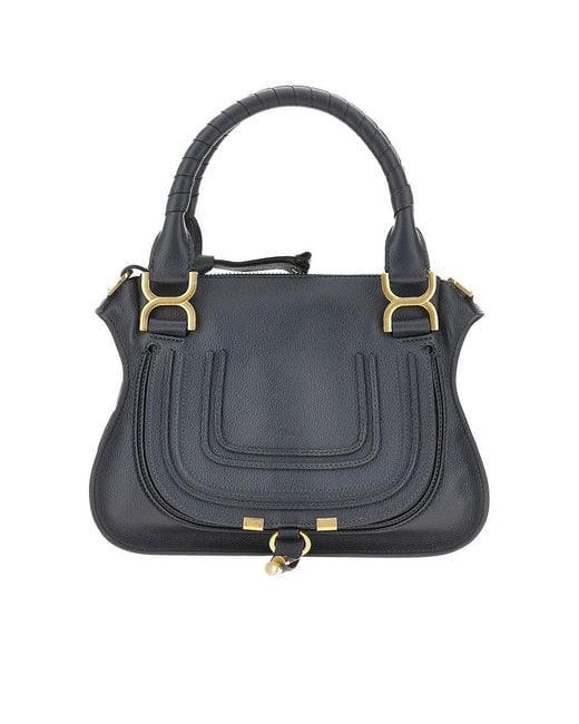 Chloé Black Grained Leather Small 'Marcie' Bag