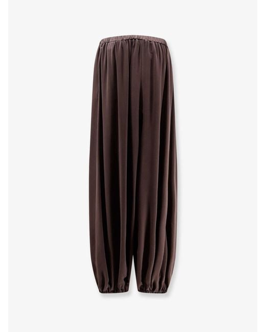 Alysi Brown Silk Trousers Balloon