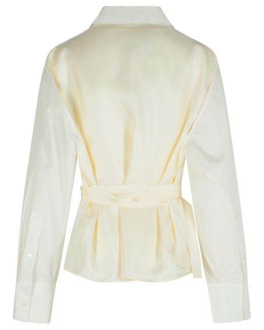 Rohe White Combined Silk Poplin Vest Shirt