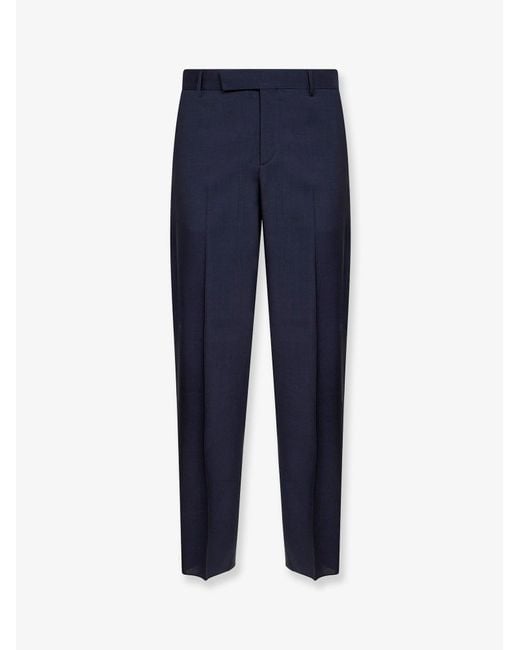 Fendi Blue Virgin Wool Trousers for men