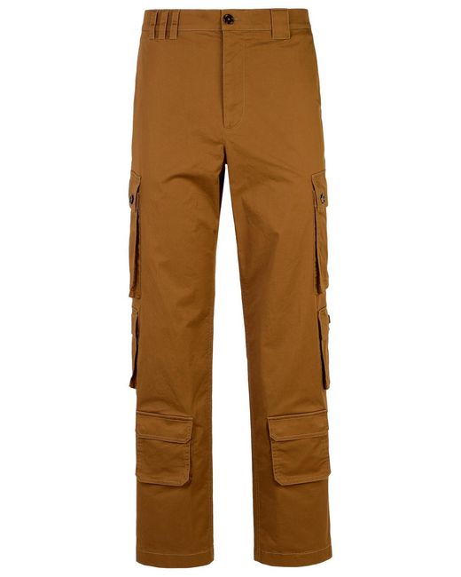 Dolce & Gabbana Brown Cotton Cargo Trousers for men