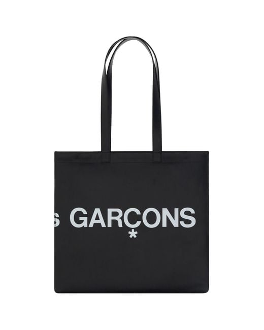 Comme des Garçons Black Calfskin Shoulder Shopping Bag for men