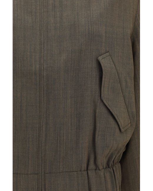Ganni Brown Lightweight Wool Bomber Jacket Canteen