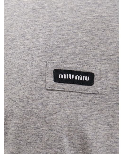 Miu Miu Gray Melange Jersey Sweatshirt