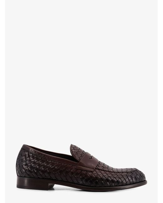 Doucal's White Adler Leather Loafers With Woven Pattern for men