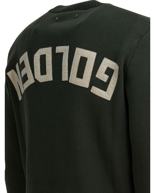 Golden Goose Deluxe Brand Green "Golden" Crewneck Sweater for men