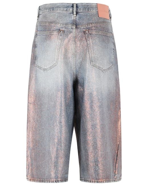 Acne Gray 'Rose Copper/Light' Cotton Blend Bermuda Shorts