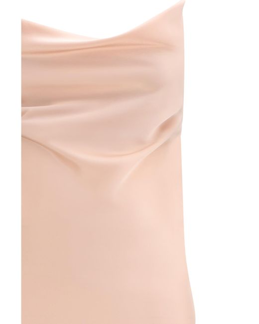 Pinko White Dress Farro Satin