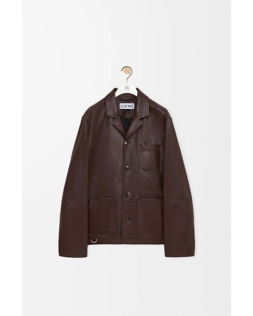 Loewe Brown Leather Jacket for men