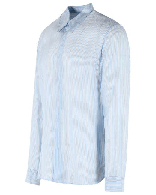 Dries Van Noten Blue 'Carvies' Light Cupro Shirt for men
