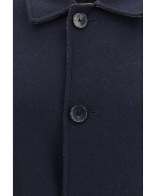 Etro Blue Soho Reversible Wool-Blend Coat for men