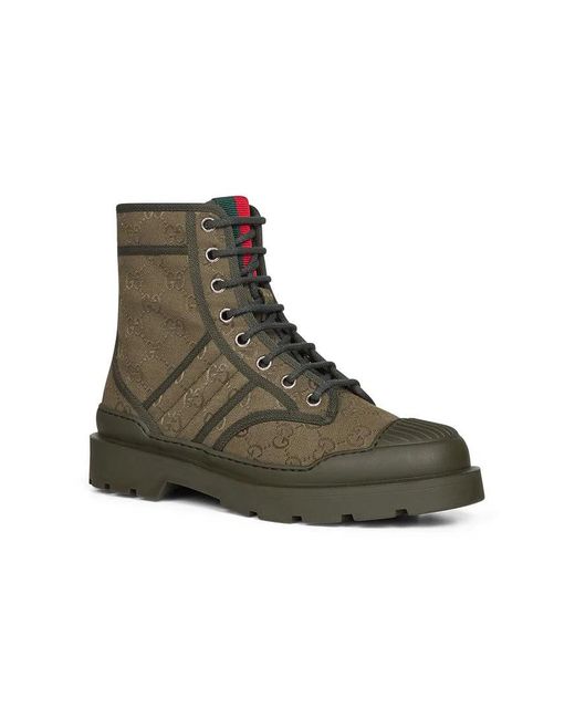Gucci Green Gg Ankle Boots