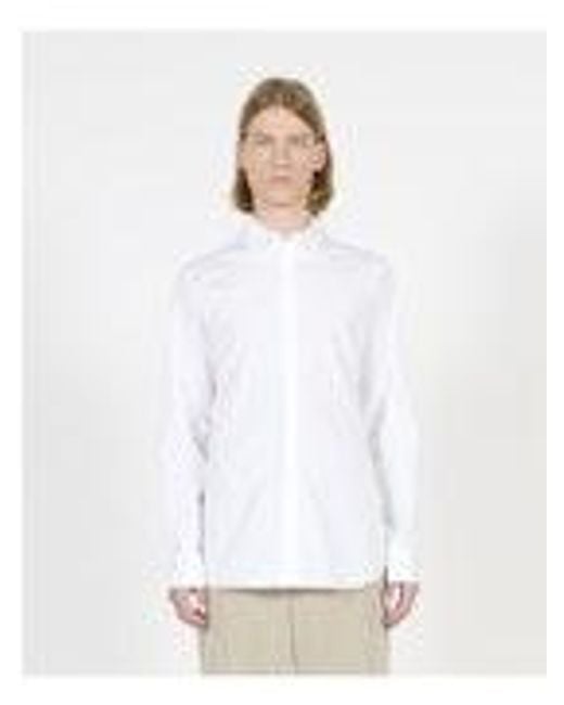 Men's White Cotton Blend Shirt