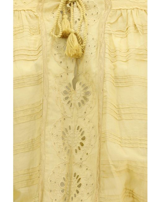 Isabel Marant Yellow Marant Etoile Preya Short Cotton Dress