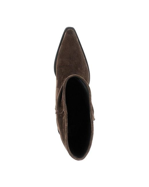 Khaite Brown 'Clive' Suede Leather Western Boots