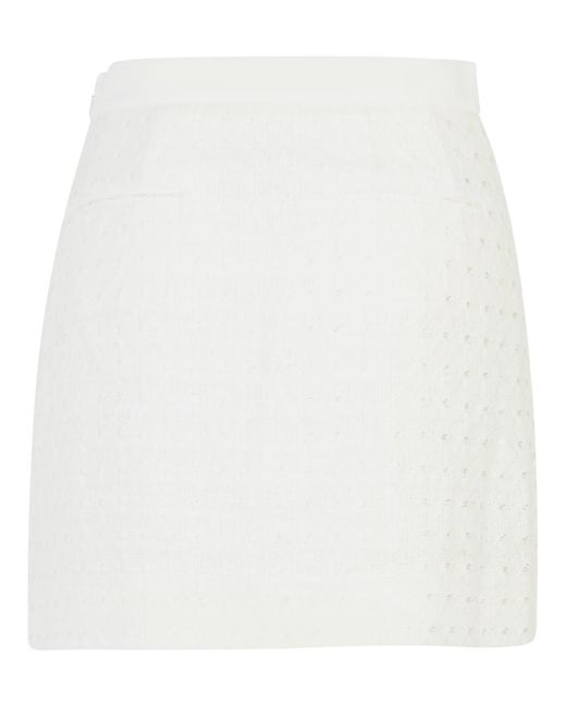 Casablanca White Cotton Blend Miniskirt