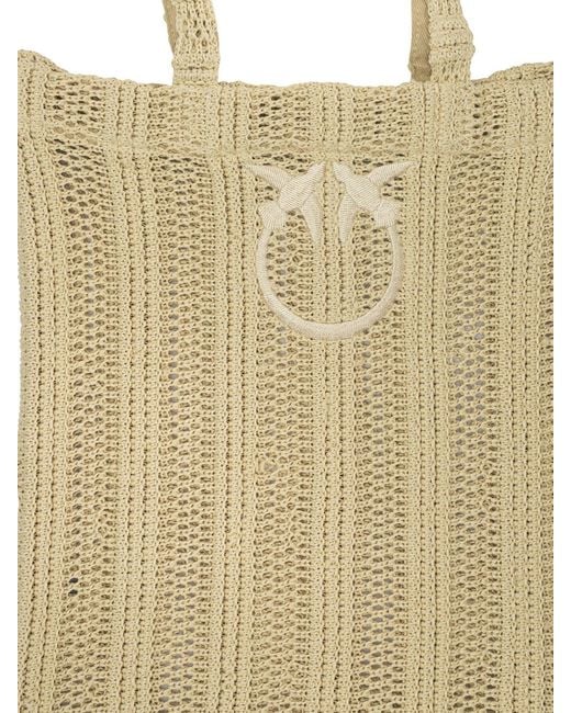 Pinko Natural Polypropylene Cotton Shoulder Bag