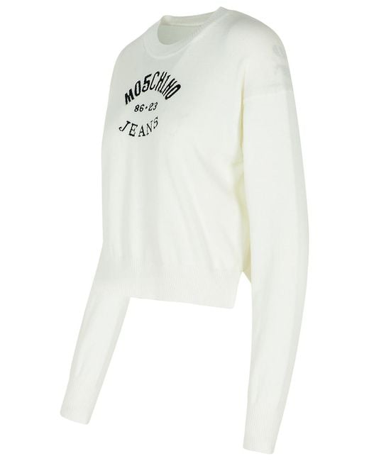 Moschino White Cotton Sweater